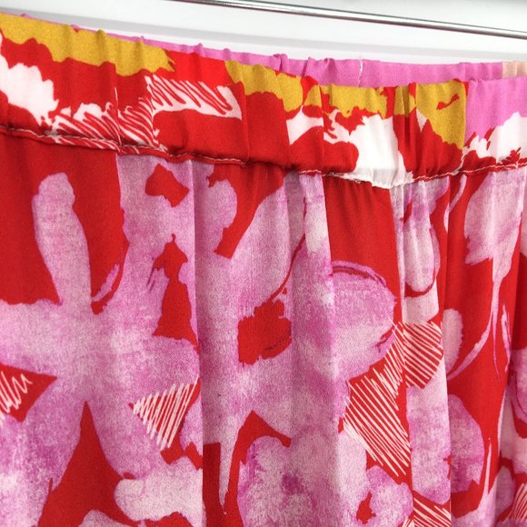 NEW Alembika Floral Wide Leg Pant red pink orange - Picture 6 of 11